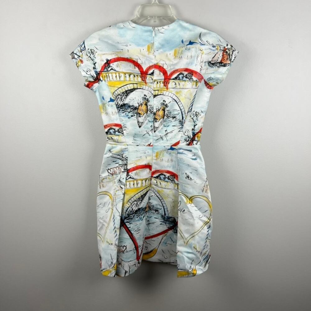 MSGM X YOOX Capsule Collection Art Print Cap Sleeve Sheath Dress Size XS - Picture 3 of 4